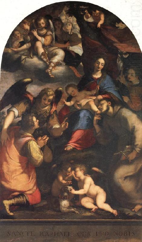 Madonna and Child with St.Anthony of Padua,Tobias,and the Archangel Ra-Phael, Paggi, Giovanni Battista